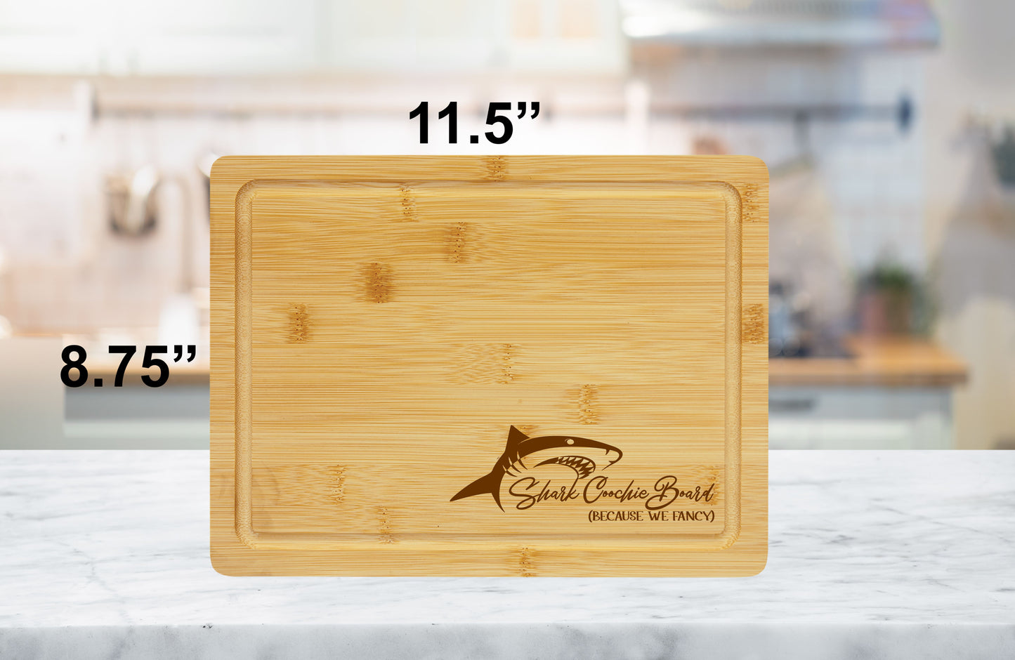 Shark Coochie Charcuterie Board – Bamboo Cheese Board in Multiple Sizes