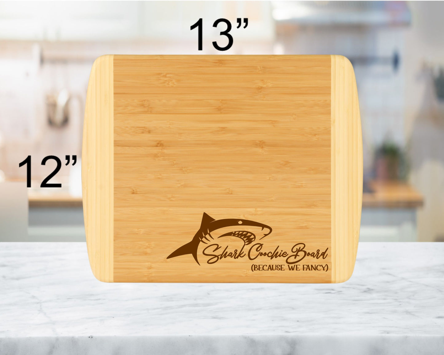 Shark Coochie Charcuterie Board – Bamboo Cheese Board in Multiple Sizes