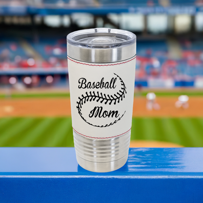 Baseball Mom Leatherette Tumbler - Stack Life Customs