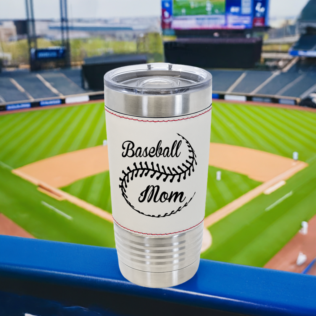 Baseball Mom Leatherette Tumbler - Stack Life Customs