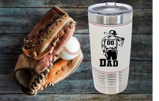 Baseball Dad Tumbler with custom player - Stack Life Customs